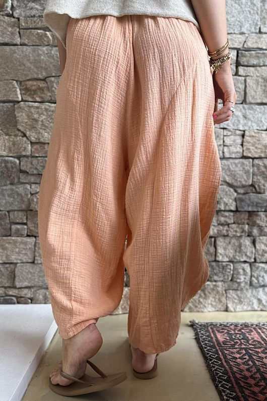 Tasha Cushion Cotton Sia Barrel Pant Soft Apricot
